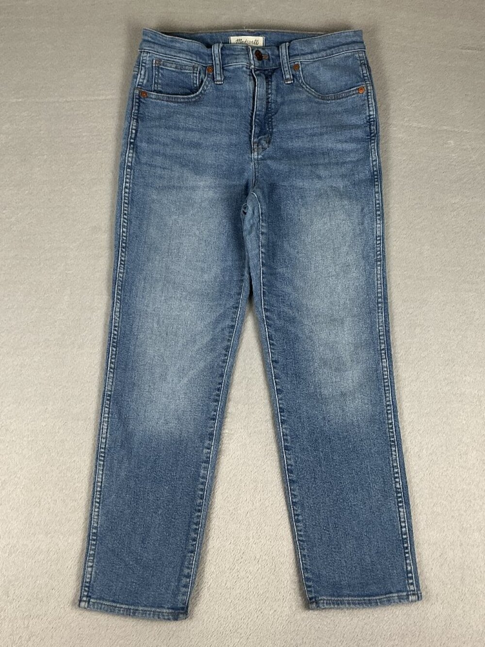 Madewell Women's Stovepipe Blue Denim Jeans Stretch Size 26 Y2K 5 Pockets.